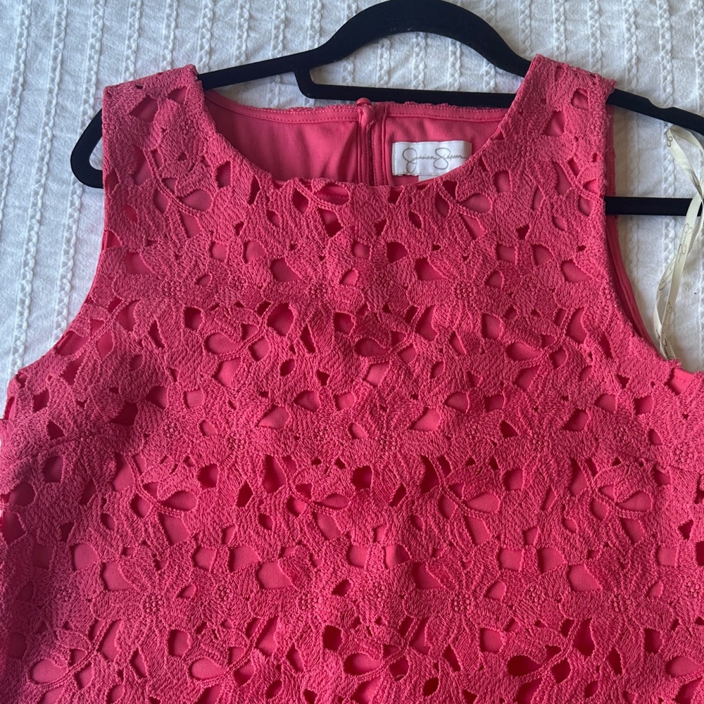 Jessica Simpson Vibrant Pink Lace Dress